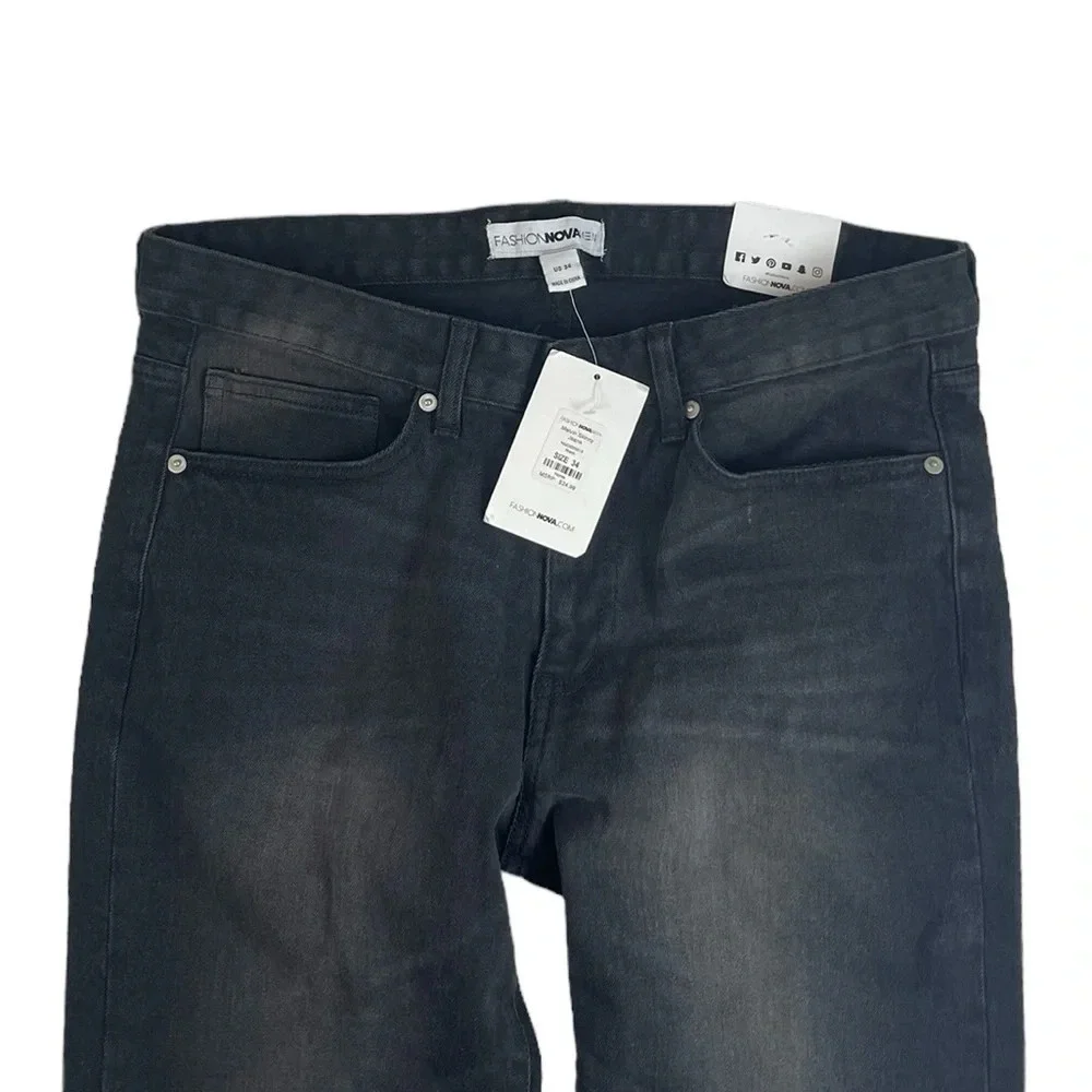 MJ202 NWT Mens Fashion Nova Melvin SKINNY Stretch Denim Jeans 34x34